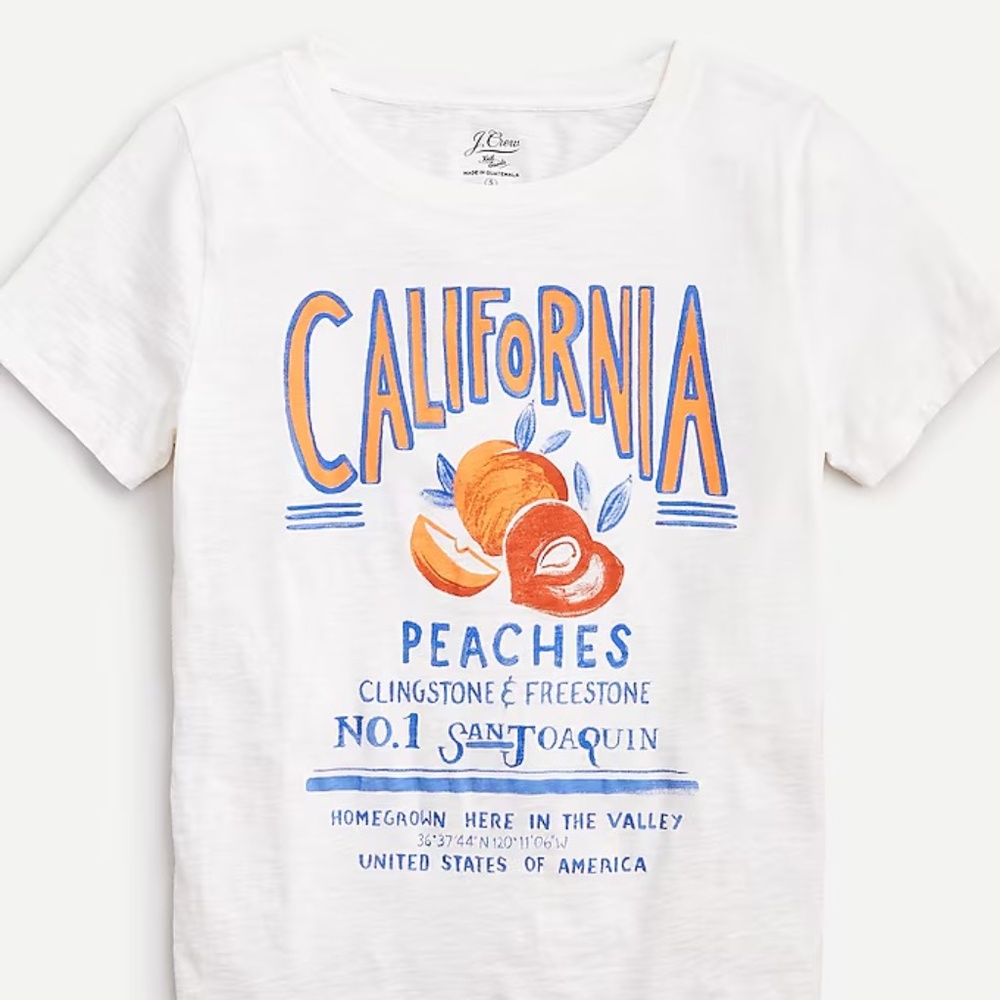 J. Crew (California Peaches) Graphic T-shirt in Supima® Cotton (L)